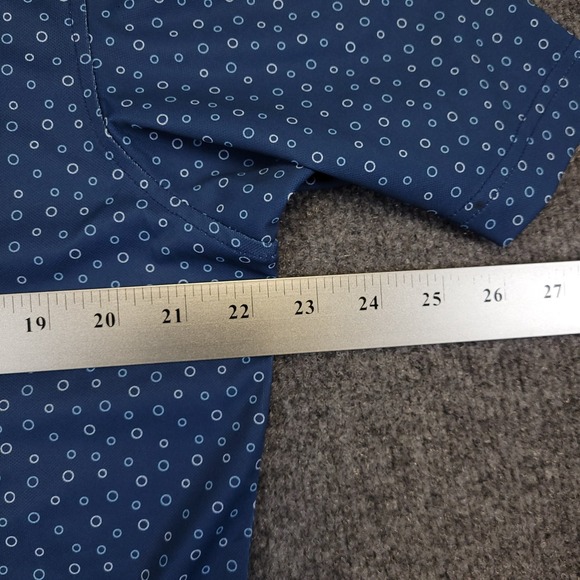 NWT Johnnie O Prep Performance Golf Polo Sz M Blue Micro Dot Stretch $98 MSP - Picture 14 of 15